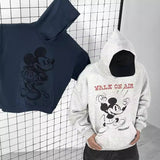 Men Vintage T-Shirts vintage worn loose casual hooded sweater