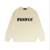 Purple Brand Long Sleeve T-Shirt Fashion Loose Long Sleeve Top