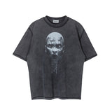 Men Vintage T-Shirts Arnodefrance Horn Print Casual Short Sleeves Vintage