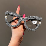 Trendy punk glasses rainbow frame retro