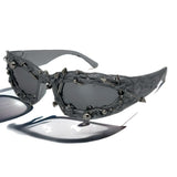 Trendy punk glasses rivet decoration