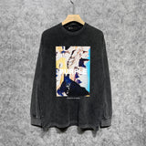 Purple Brand Distressed Long Sleeve Shirt Fashion Distressed Loose Long-sleeved Top