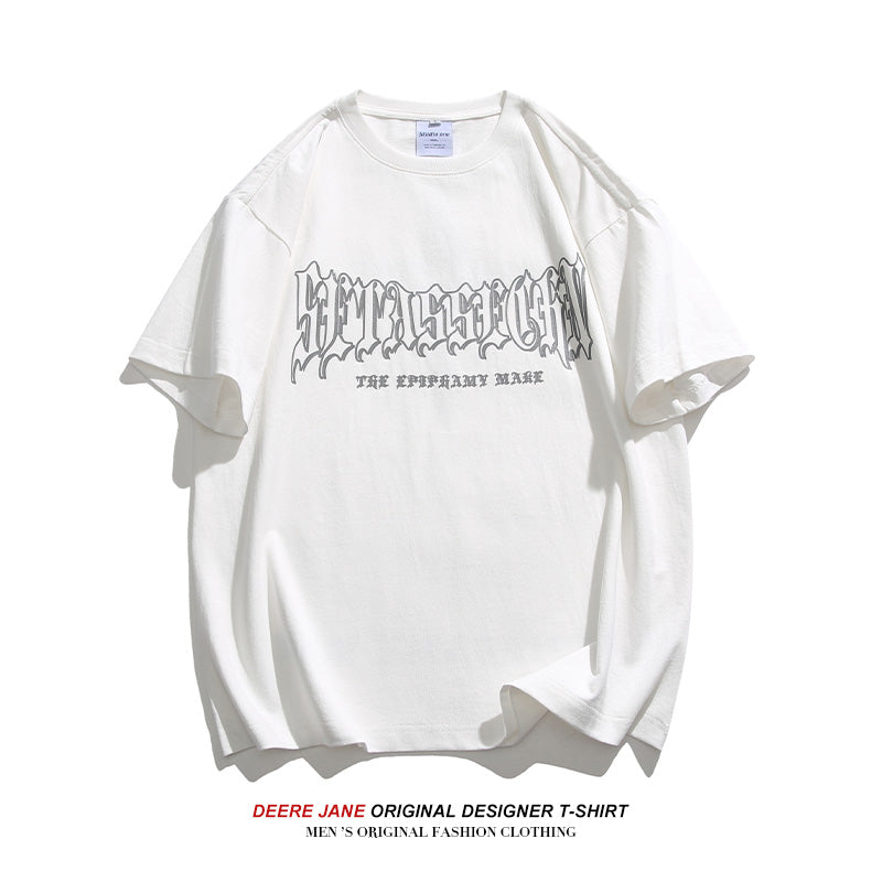 Men's T-Shirts Short-Sleeved T-shirt Men's Summer Loose All-Match Cotton Casual