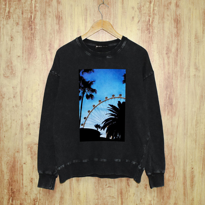 Purple Brand Distressed Sweatshirt Retro Vintage Crew Neck Sweater