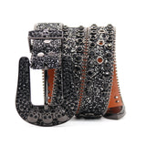 Hip-hop punk rhinestone belt skull dark style