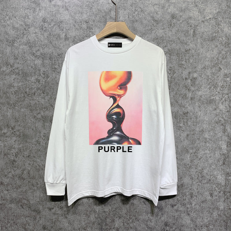 Purple Brand Long Sleeve T-Shirt Fashion Loose Long Sleeve Top