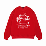 Purple Brand Sweatshirt Loose Crew Neck Boxing Pattern Sweater