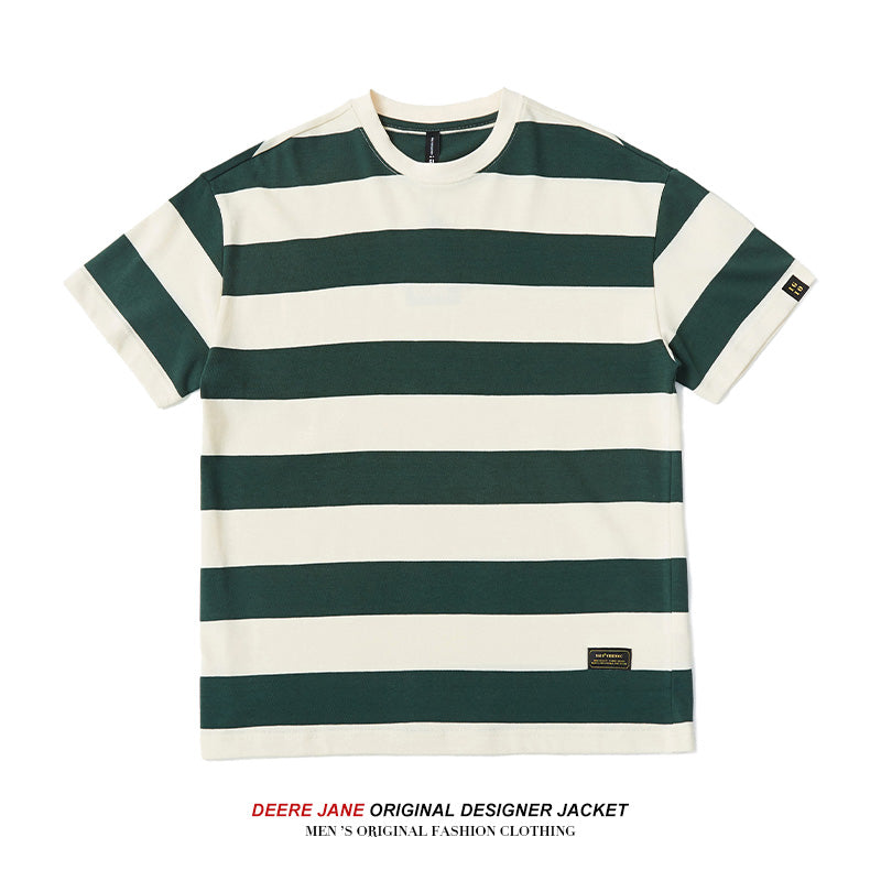 Men's T-shirt Summer Stripes Short-Sleeved T-shirt Men's Loose Couple
