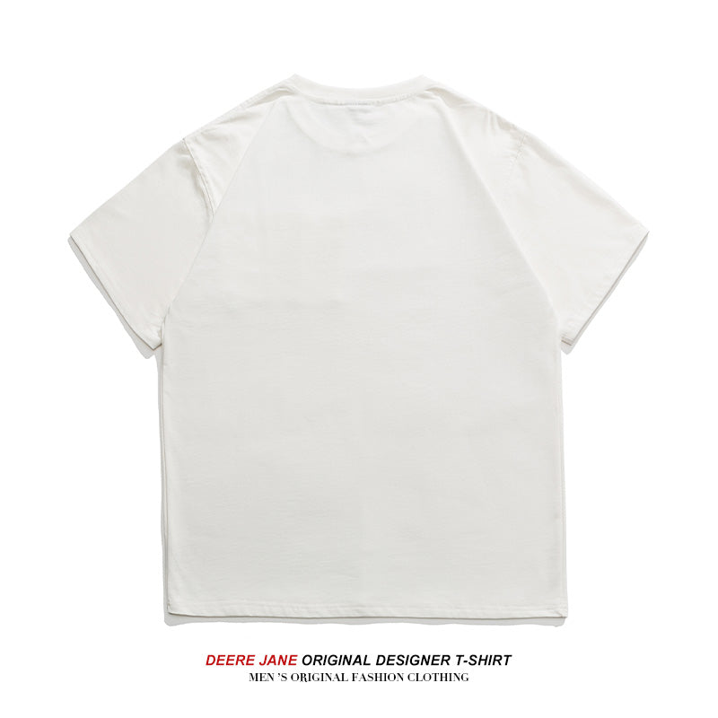Men T-shirt Patchwork Short-Sleeved T-shirt Men's Summer Loose Cotton