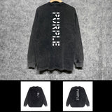 Purple Brand Distressed Long Sleeve Shirt Fashion Distressed Loose Long-sleeved Top