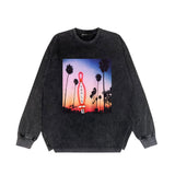 Purple Brand Distressed Long Sleeve Shirt Fashion Distressed Loose Long-sleeved Top