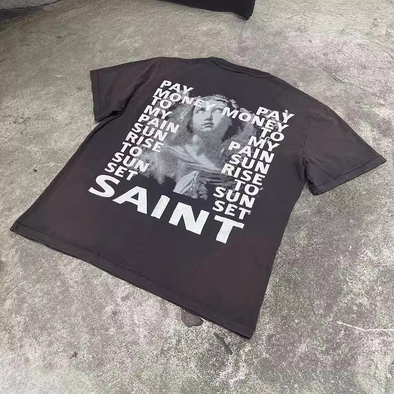 Men Vintage T-Shirts Saint Michael "Pay Money To My Pain Sun Rise To Sun Set"
