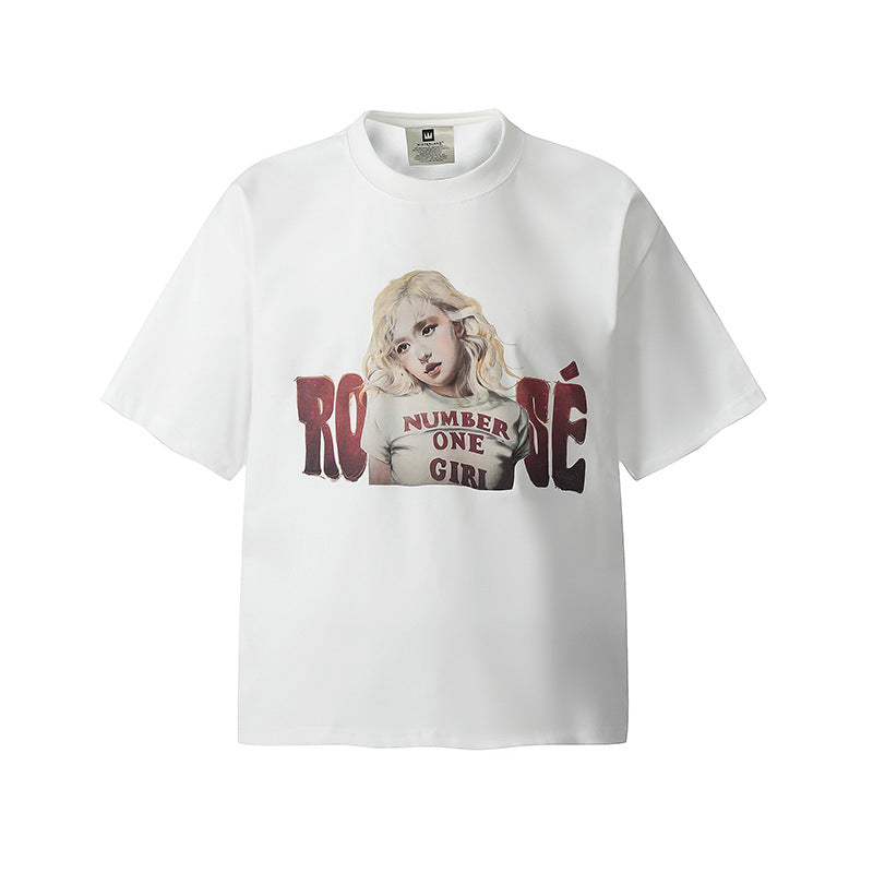 Men Vintage T-Shirts Saint Michael "ROSE" Girl