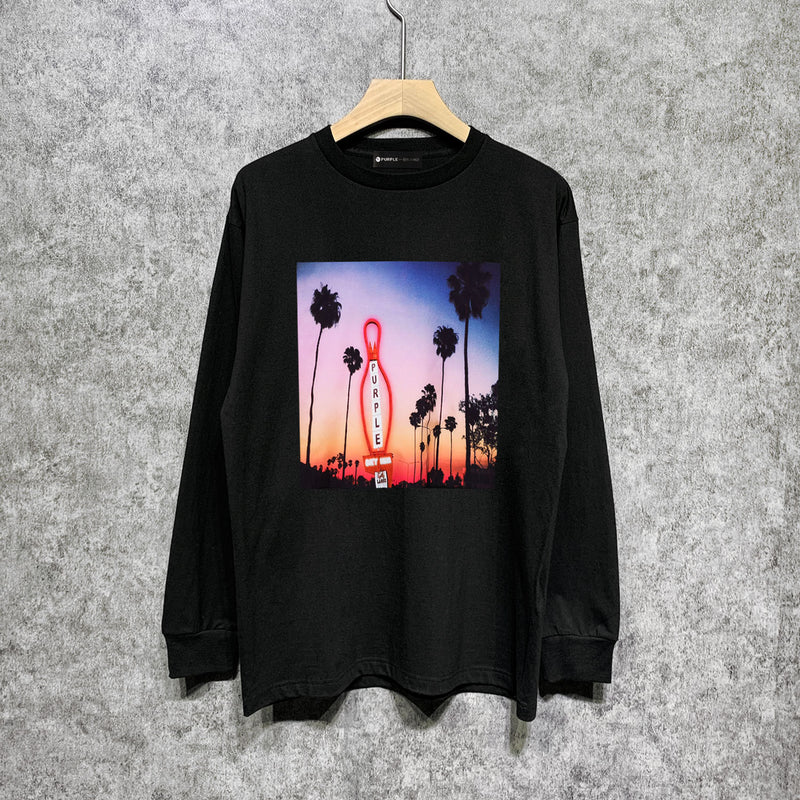 Purple Brand Long Sleeve T-Shirt Fashion Loose Long Sleeve Top
