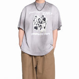 ERD T Shirts Loose Short Sleeve Vintage