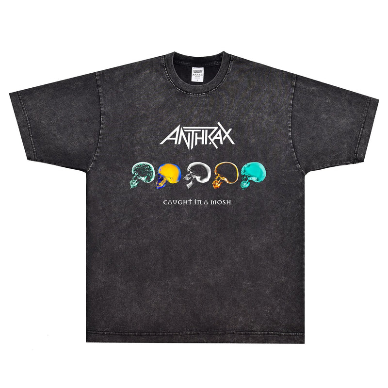 Rock Star T Shirt Anthrax Caught in a Mosh T-shirt Anthracene Band Rock Street Loose