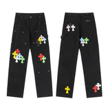 CHH Chrome Hearts Jeans Unisex Casual Loose Jeans