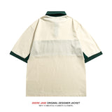 Men T-shirt Summer Pure Cotton Color Matching Short Sleeve Men Loose-Fitting Casual T-shirt