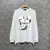 Purple Brand Long Sleeve T-Shirt Fashion Loose Long Sleeve Top