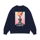 Purple Brand Sweatshirt Loose Crew Neck Sweater