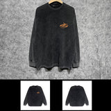 Purple Brand Distressed Long Sleeve Shirt Fashion Distressed Loose Long-sleeved Top