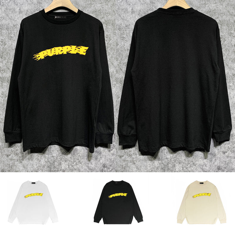 Purple Brand Long Sleeve T-Shirt Fashion Loose Long Sleeve Top