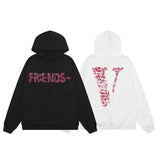 Vlone Hoodie autumn and winter red lips big V letter pullover
