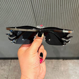 Trendy punk glasses y2k flame sunglasses