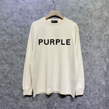 Purple Brand Long Sleeve T-Shirt Fashion Loose Long Sleeve Top