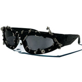 Trendy punk glasses rivet decoration