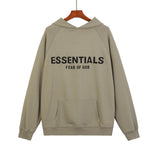Fog Essentials Hoodie Autumn and Winter Double-Line Adhesive Chest Letter Terry Hooded Sweater