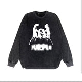 Purple Brand Distressed Long Sleeve Shirt Fashion Distressed Loose Long-sleeved Top