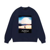 Purple Brand Sweatshirt Loose Crew Neck Sweater