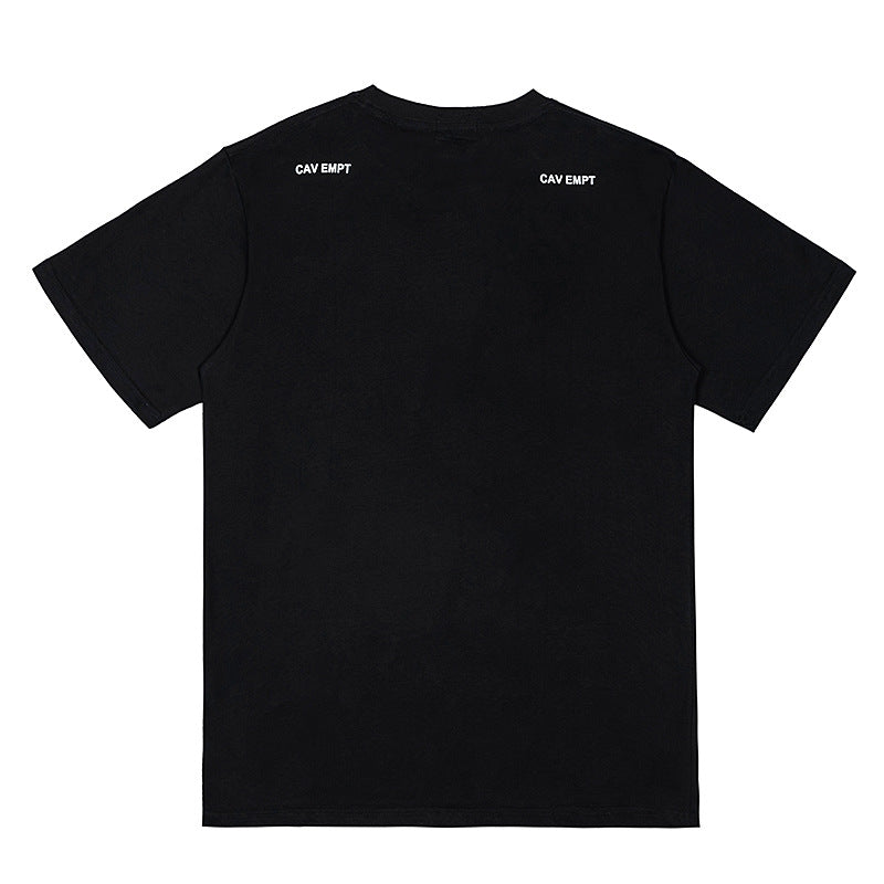 C.e t shirts creative character frame pattern round neck pullover short sleeve for men and women