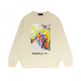Purple Brand Long Sleeve T-Shirt Fashion Loose Long Sleeve Top