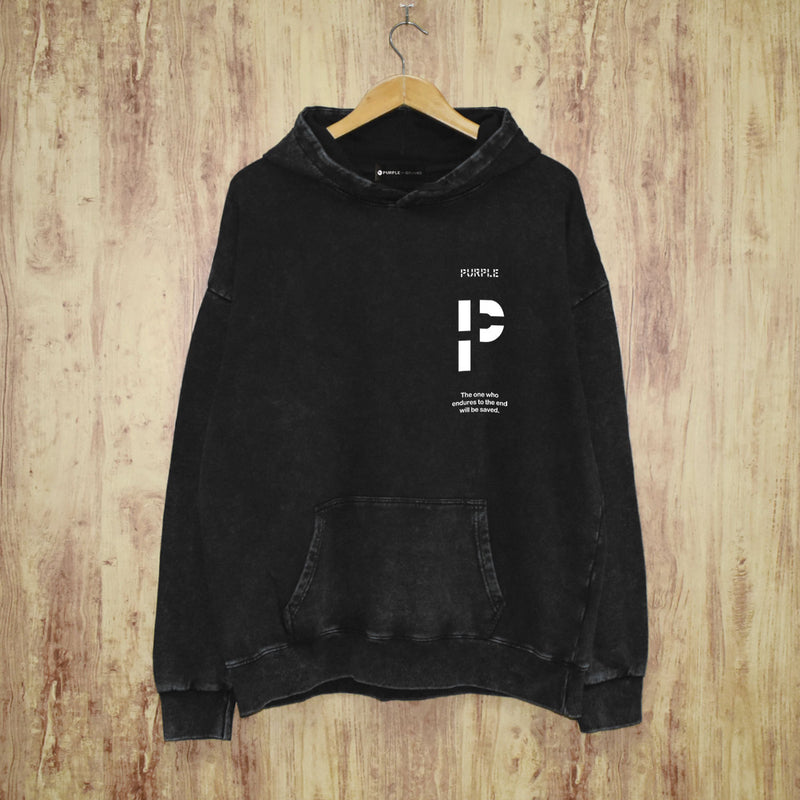 Purple Brand Distressed Hoodie Fashion Old Loose Hooded Sweater