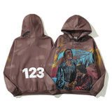 Kanye West Sunday Service Hoodie Vintage Distressed Graffiti Hoodie Loose Autumn And Winter