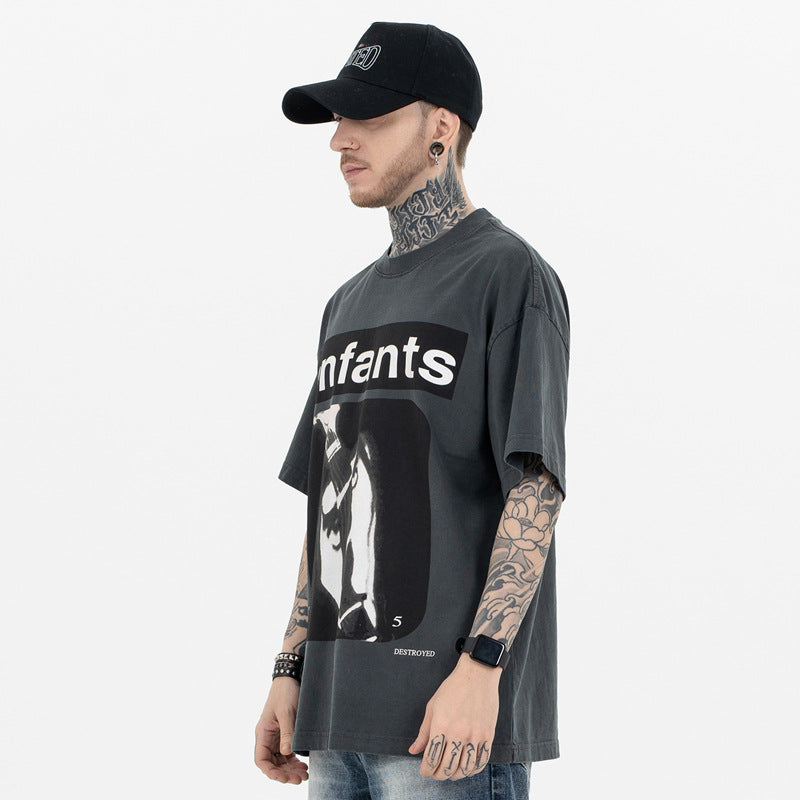 ERD T Shirts Spring and Summer Print Short Sleeve T-shirt for Men and Women
