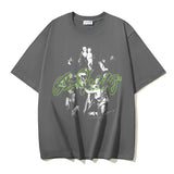 Off White T Shirts OW Vintage Oil Painting Portrait Crew Neck Pullover Short Sleeves