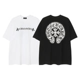 CHH Chrome Heart T Shirts Horseshoe Cross Old Retro Fashion Men's and Women's Short Sleeve T-Shirt