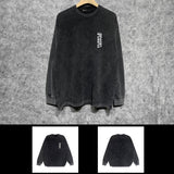 Purple Brand Distressed Long Sleeve Shirt Fashion Distressed Loose Long-sleeved Top