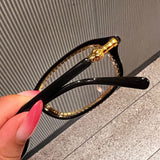 Trendy punk glasses pearl anti-blue light