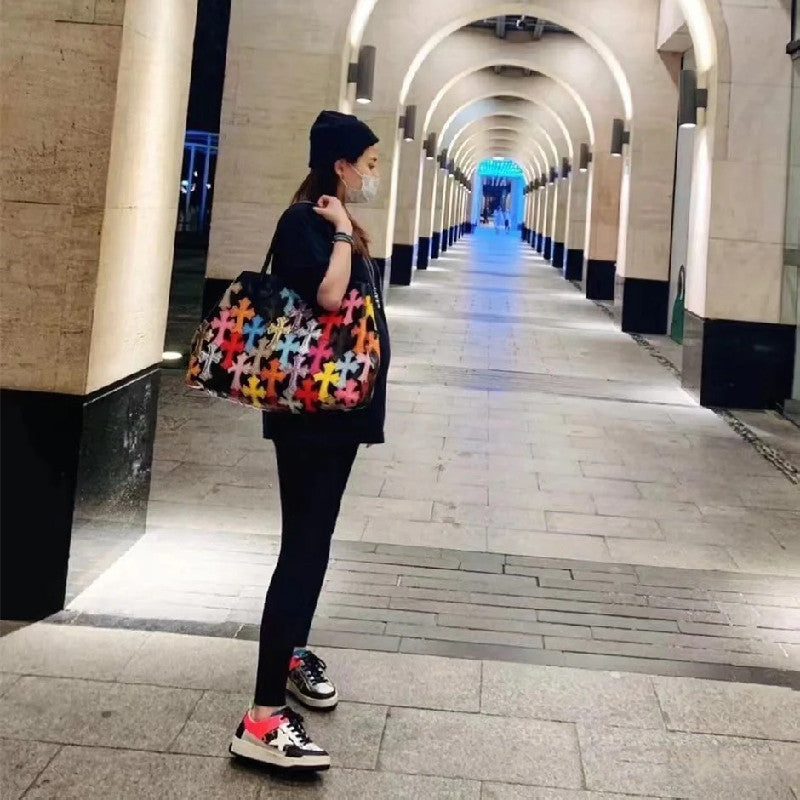 Chh Chrome Heart Leather Bag Cross Colored Shopping Bag