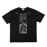 C.e t shirts creative geometric pattern round neck pullover short sleeve for men and women
