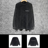 Purple Brand Distressed Long Sleeve Shirt Fashion Distressed Loose Long-sleeved Top