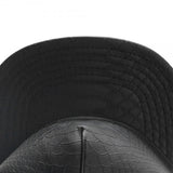 Trendy flat brimmed hat leather