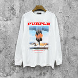 Purple Brand Long Sleeve T-Shirt Fashion Loose Long Sleeve Top