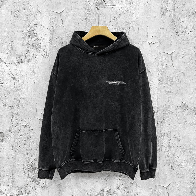 Purple Brand Distressed Hoodie Fashion Old Loose Hooded Sweater