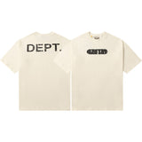 Gallery Dept T-Shirt Hand Painted Ink Splashing Alphabet Washed Retro Short Sleeve T-Shirt