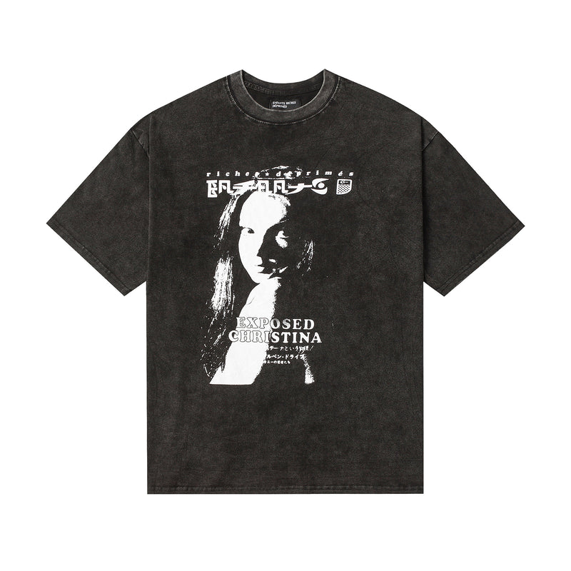 ERD T Shirts Cartoon Print Loose-Fitting Casual T-shirt Men